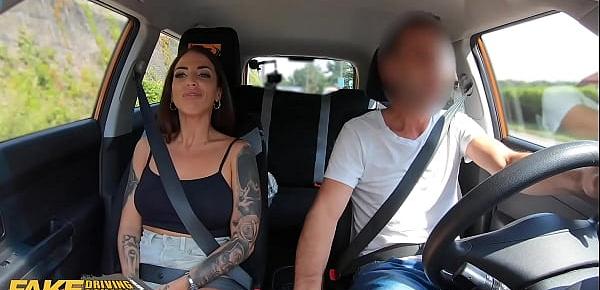  Fake Driving School Spanish Babe Medusa has Lesson Hijacked by FakeTaxi driver